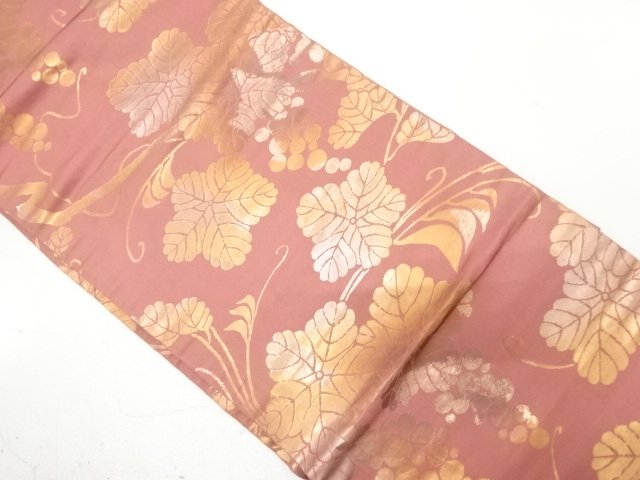 葡萄唐草模様織り出し　名古屋帯